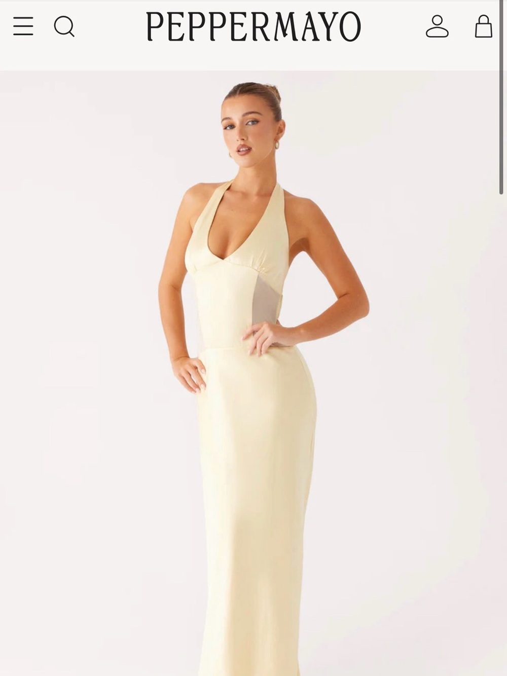 Peppermayo Yellow Halter Maxi Dress
